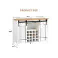 thumbnail image 1 of Bingirl Wine Cabinet - Farmhouse Coffee Bar Cabinet with Storage Space, 47-Inch Bar Cabinet with Sliding Barn Door, Buffet Sideboard, 16-Bottle Wine Rack for Dining Room and Living Room, 1 of 9