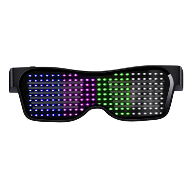 SMihono Lunettes LED Bluetooth, Lunettes Intelligentes Connectées par Application Bluetooth, Personnalisées, Pixel Dynamique LED, Rechargeables USB pour Fête Boîte de Nuit DJ, Fournitures de Fête Décoration Maison en Liquidation