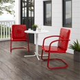thumbnail image 2 of Crosley Furniture Bates Ensemble Bistro d'Extérieur en Métal 3 Pcs, Fini Rouge Vif Lustré, 2 of 8