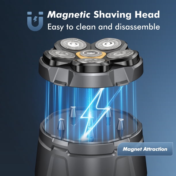 Prozing Head Shaver for Bald Men, Magnetic Electric Razor with LED