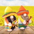 thumbnail image 4 of 2Pcs Fiesta Gnome Couple Cinco De Mayo Tomte for Mexican Taco Tuesday Elf Dwarf for Home Kitchen Tiered Tray Decorations, 4 of 9