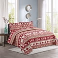 thumbnail image 1 of Marina Decoration Rich Printed Embossed Pinsonic Coverlet Bedspread Ultra Soft Bedding Summer Quilt Set with Shams, Cabin Red Goat Pattern, 1 of 7