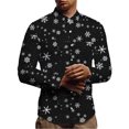 thumbnail image 3 of Innerwin Tunic Shirt Button Down Mens Shirts Daily Lapel Neck Comfy Tops Black XL, 3 of 4