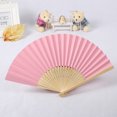 thumbnail image 2 of Binwennn Crepe Paper Flower Solid Fan Folding Folding Party Wedding Hand Dance Held Silk Pattern Color Tools & Home Improvement, 2 of 3