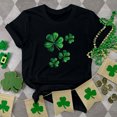 thumbnail image 1 of T-shirts de la Saint-Patrick pour Femmes Mode Col Rond Imprimé Manches Courtes T-shirt Décontracté Ample Hauts Saint-Patrick, 1 of 6