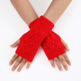 thumbnail image 2 of Ladies Warm Knit Fingerless Gloves Convertible Mittens Fashion Flowers, 2 of 6