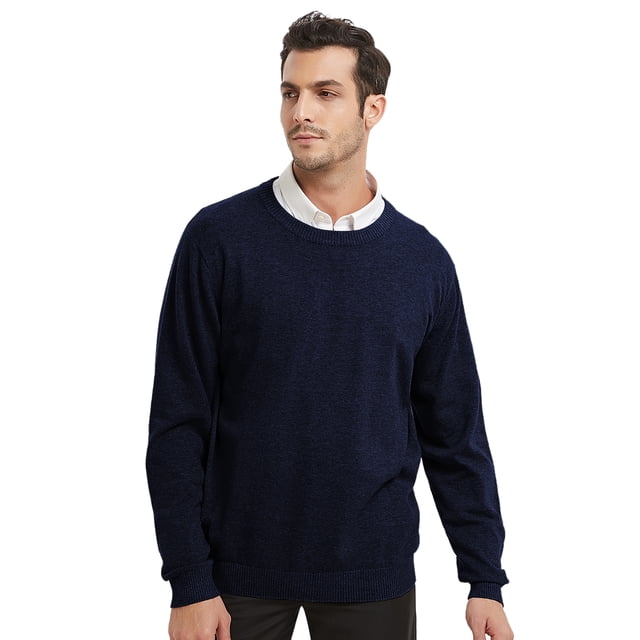 TOPTIE Mens Crewneck Soft Cotton Long Sleeve Jumper Pullover Sweater