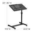thumbnail image 3 of Scranton & Co Chariot Mobile Réglable pour Ordinateur Portable, Noir, 3 of 4