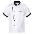 thumbnail image 3 of TiaoBug Unisex Short Sleeve /Long Sleeve Chef Coat Jacket with Hat Lightweight Button Restaurant Kitchen Chef Top Uniform White 4XL, 3 of 7