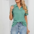 thumbnail image 4 of Birdeem T-Shirt à Manches Courtes Uni Col Mode pour Femmes Blouse Ample, 4 of 8