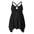 thumbnail image 4 of PENGXIANG Pregnant Woman Two Piece Set Of Solid Color Cross Strap Maternity Swimsuit Skirt, 4 of 6