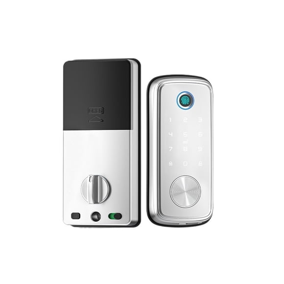 Serrure Intelligente à Pêne Dormant, Clavier Biométrique à Empreinte Digitale, Entrée Sans Clé, Compatible avec Serrure de Porte d'Entrée avant, Conception d'Entrée Sans Clé
