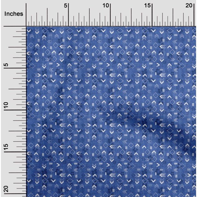 oneOone Polyester Lycra Blue Fabric Geometric Craft Projects Decor Fabric Printed By The Yard 56 Inch Wide