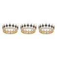 thumbnail image 1 of ZheElen Alloy Durable And Non-deforming Rhinestone For Wedding Or Cosplay Family Wedding Hair Crown Gold  + black 3Set, 1 of 6