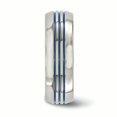 thumbnail image 3 of Edward Mirell Titanium Triple Groove Blue Anodized 8mm Band Size 9.5, 3 of 4