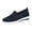 Dark Blue, variant on Commforr Womens Orthopedic Sneakers Slip On Light Air Cushion Mesh Up Stretch Loafers for Women Wide Round Toe Low Heels Flats Retro Comfort Walking Dress Shoes for Work Nurse Black 9