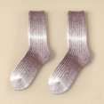 thumbnail image 2 of LckLvx Women's Winter Mid Tube Socks Thick Warm Home Socks Color Block Fleece Soft Crew Socks, 2 of 4