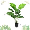 thumbnail image 2 of Gymax 2 Pack Artificial Monstera Deliciosa Tree 4ft Faux Plant w/ Cement-Filled Pot, 2 of 10