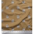 thumbnail image 1 of Soimoi Rayon Fabric Stripe & Cat Animal Decor Fabric Printed Yard 56 Inch Wide, 1 of 3