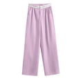 thumbnail image 1 of RKSTN Womns Pants Summer Elastic Waist Color Wide Leg Loose Home Long Pants Lightweight Soft Workout Pants, 1 of 1