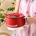 thumbnail image 3 of Rkstn Electric Cooking Pot Mini Hot Pot with Foldable Handle, Portable Large-Capacity Hot Pot with Mobile Phone Cover, Steak Rice, Ramen and Oatmeal, 3 of 5