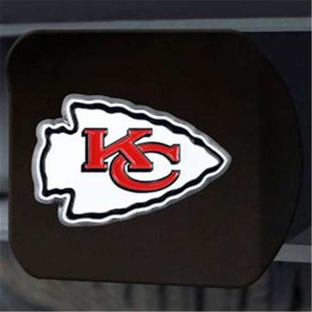 Fan 22574 Tapis Noir NFL Couverture avec Logo Rouge & Blanc Kansas City Chiefs pour Récepteurs de 2 Pouces