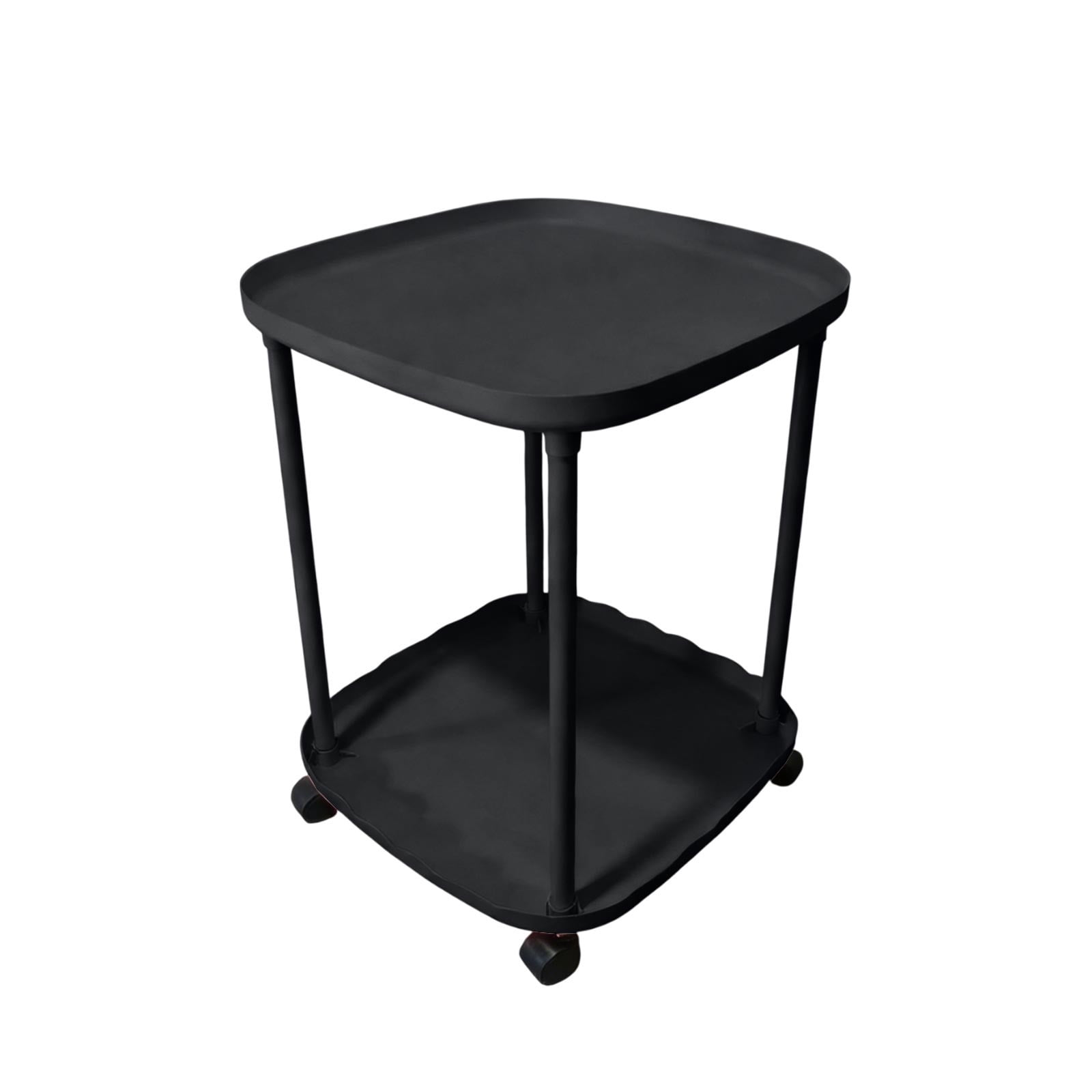 Dvumao Sofa Side Table Rolling Double-Tier Storage Rack Coffee Table ...