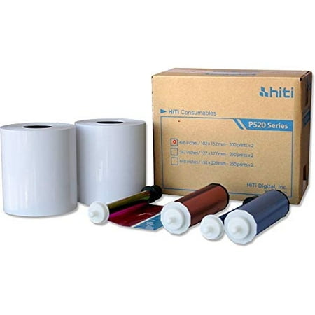 HiTi 4x6" Media for Photo Printer P520 & P520L, 500 Sheets to a Roll, 2 Rolls in a Box, 152x102mm CPP $.097
