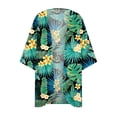 thumbnail image 4 of TIMIFIS Women Chiffon Printed Cardigan Kimono Robe Tops Beach Bikini Cover up Blouse-Green-1-XXXXLFall, 4 of 5