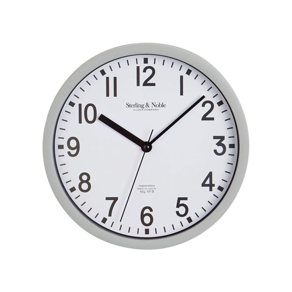 Horloge murale ronde analogique grise de 8,8 pouces pour l'intérieur HOMETRENDS