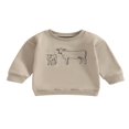 thumbnail image 1 of POINTERTECK Toddler Boy‘s Long Sleeve Western Sweatshirt with Cattle Print for Fall, 1 of 9