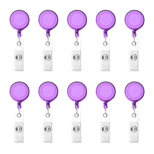 Leutsin Porte-Badge Rétractable 10 Pcs Porte-Badge Porte-Cartes d'Identité à Rouleau 10 Couleurs