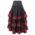 thumbnail image 3 of XZNGL Women Middl Ages Ruffles Punk Gothic Splicing Irregular Ankle-Length Cupcake Skirt, 3 of 3