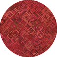 thumbnail image 1 of Ahgly Company Tapis Rond Lavable en Machine Intérieur Transitionnel Rouge, 8 Pieds Rond, 1 of 7