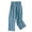 Sky Blue, variant on Cameland Women Summer Cotton And Linen Trousers Elastic Waist Casual Straight Cropped Pants with Pockets