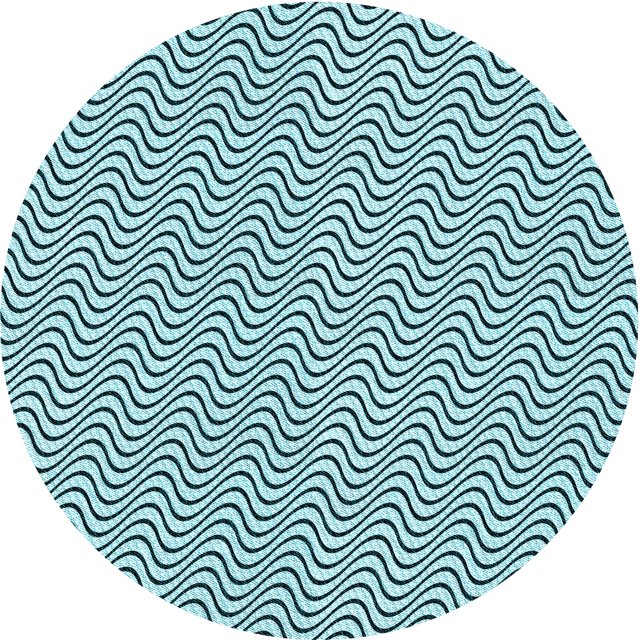 Ahgly Company Tapis Rond Lavable en Machine Intérieur Transitionnel Bleu Électrique, 3 Pieds Rond