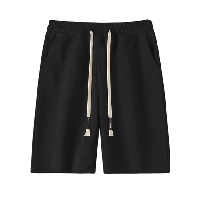 Sentmoon Mens Swim Trunks Elastic Waist Loose 2025 Summer Workout Shorts Drawstring Solid Color Breathable Pajama Shorts with Pockets Athleisure for Sports Running Black XXL