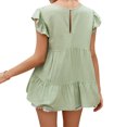 thumbnail image 3 of QualitChoice Hauts à Manches Courtes en Dentelle Été Col Rond T-shirt Décontracté Vert G, 3 of 6