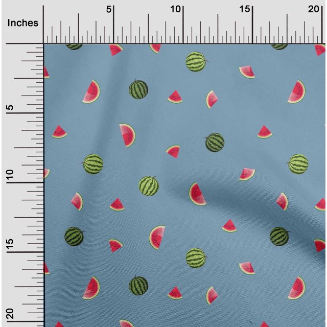oneOone Silk Tabby Fabric Watermelon Fruit Fabric Prints by Yard 42 Inch Wide