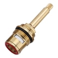 thumbnail image 4 of Brass Ceramic Stem Disc Cartridges Thread G3/4" Plumbing Fixtures Easy To Install 20 Tooth Faucet Valves Replacements For Washroom Sink Kitchen , Red Clockwise, 4 of 8