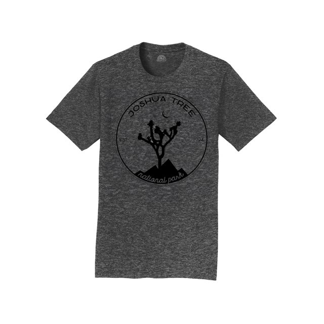 Gravity Outdoor Co. T-Shirt Homme Joshua Tree - Logo Noir - Gris Foncé - Petit
