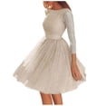 thumbnail image 2 of Lenago Robes d'Été Grande Taille pour Femmes à Bretelles Croisées Mariage Col Rond Élégante Fête Soirée Ajustée Dos Nu Robe en Dentelle Robes d'Été de Plage en Liquidation, 2 of 7
