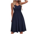 thumbnail image 2 of Drppepioner Robe d'Été Décontractée pour Femmes Rondes, Style Plage, Sans Manches, Col en V, Couleur Unie., 2 of 7