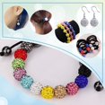 thumbnail image 3 of BUYISI Perles Rondes Scintillantes en Strass, Perles Boule Disco Pavé en Argile Polymère 10 mm Violet Rouge, 3 of 4