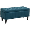 thumbnail image 1 of HOMCOM Banc de Rangement à Dessus Rabattable, Banc Ottoman de Bout de Lit, Bleu, 1 of 10