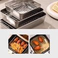 thumbnail image 3 of MKHSQHDG Today's Deals Stainless Steel Baking Tray for Oven Oven Rimming Bake Pan with Rack for Cakes Roasting and Casseroles Stainless Steel Square Cake Baking Pans Baking Pan with Rack, 3 of 4