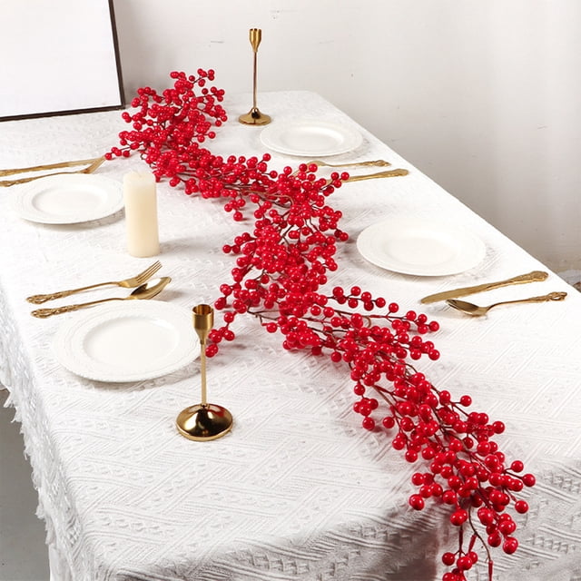 Dvkptbk P lastic rattans Christmas Rattan Decoration Winding Simulation Rattan Branches Year Berries Red Fruit Christmas Rattan Home Decor Christmas Decorations