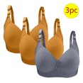 thumbnail image 1 of Lolmot Bras for Women, 3PC Womans Large Size Solid Color Without Steel Ring Gathering Comfortable Bras Daily Bra, 1 of 2