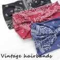 thumbnail image 3 of Boho Bandeau Headbands Wide knotted Floral Printed Head Bands, 3 of 4