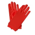 thumbnail image 3 of TIEVOSA Women Fashion Solid Color Short Stretch Ceremonial Dance Gloves（Red）, 3 of 3